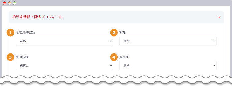投資家情報の入力