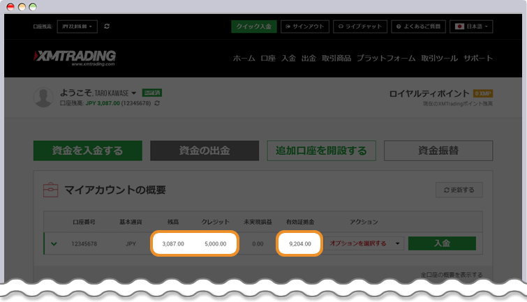 XMマイアカウントの概要