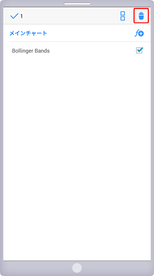 インディケータ削除画面