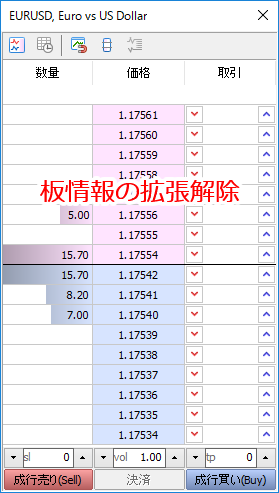 板注文画面「拡張」解除完了